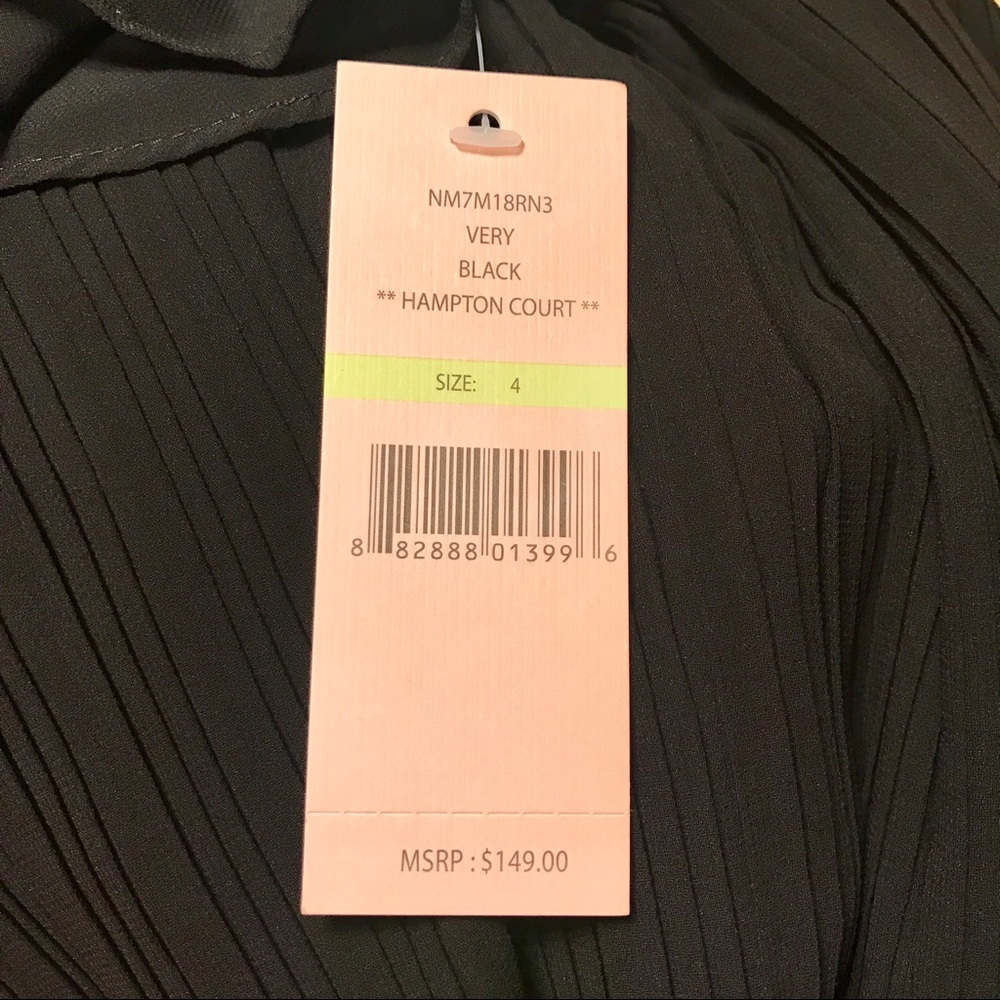 NWT Nanette Lepore Pleated Shift Dress Black 4 - Picture 5 of 6